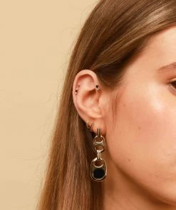 Astrid & Miyu Sale Mariner Chain Stud Earrings In Gold