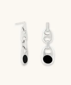 Astrid & Miyu Sale Mariner Chain Stud Earrings In Silver
