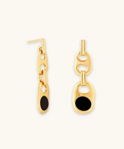 Astrid & Miyu Sale Mariner Chain Stud Earrings In Gold