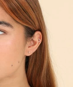 Astrid & Miyu Marquise Piercing Stacking Set In Solid White Gold