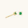 Astrid & Miyu May Birthstone Stud Earrings In Gold With Emerald CZ Best Sellers