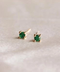 Astrid & Miyu May Birthstone Stud Earrings In Gold With Emerald CZ Best Sellers 7 Astrid & Miyu May Birthstone Stud Earrings In Gold With Emerald CZ Best Sellers