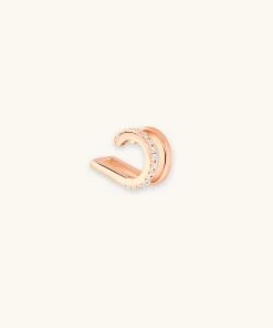 Astridandmiyu Mini Illusion Crystal Ear Cuff In Rose Gold Sale
