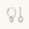 Astrid & Miyu Earrings Molten Charm Hoops In Silver 1 Astrid & Miyu Earrings Molten Charm Hoops In Silver