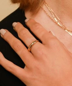 Astrid & Miyu Rings Essential Dome Ring In Gold