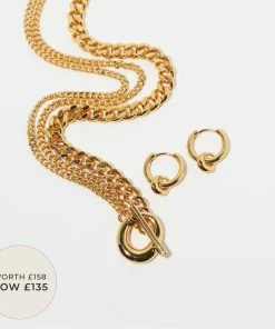 Astrid & Miyu Molten Stacking Set In Gold