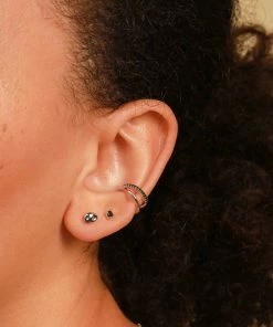 Astrid & Miyu Molten Large Stud Earrings In Silver