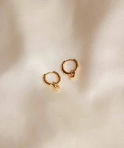 Astrid & Miyu Molten Charm Hoops In Gold