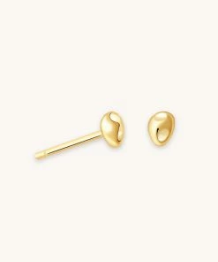 Astridandmiyu Molten Small Stud Earrings In Gold