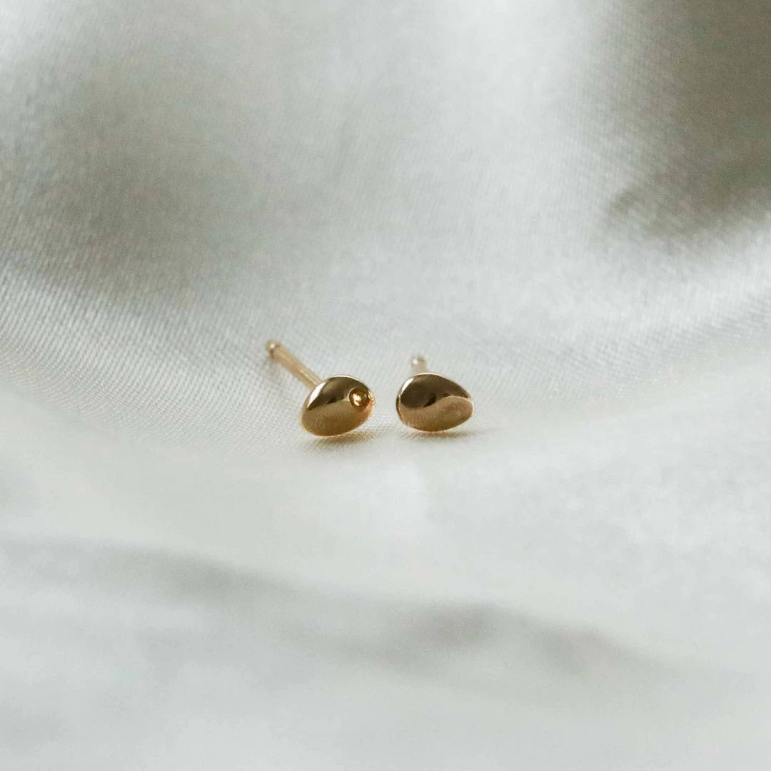 Astridandmiyu Molten Small Stud Earrings In Gold 5 Astridandmiyu Molten Small Stud Earrings In Gold
