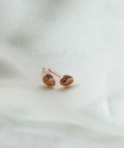 Astridandmiyu Molten Small Stud Earrings In Rose Gold
