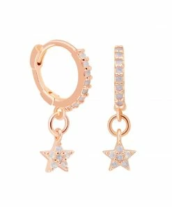 Astridandmiyu Mystic Star Huggies In Rose Gold Sale