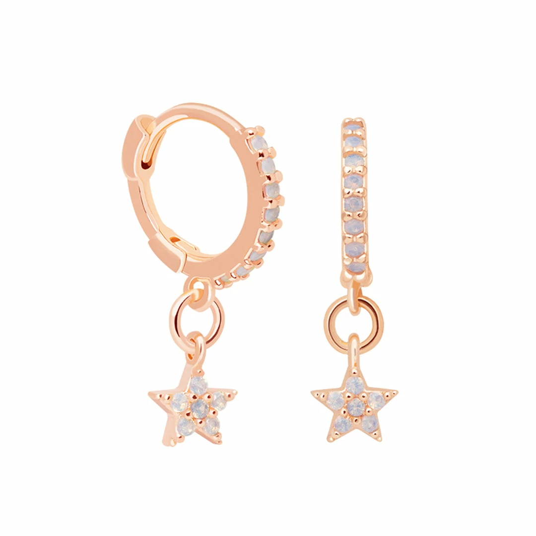 Astridandmiyu Mystic Star Huggies In Rose Gold Sale 3 Astridandmiyu Mystic Star Huggies In Rose Gold Sale