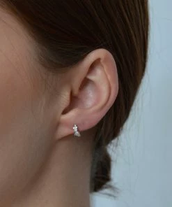 Astridandmiyu Mystic Gem Huggies In Silver