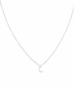 Astrid & Miyu Sale Mystic Moon Crystal Necklace In Silver