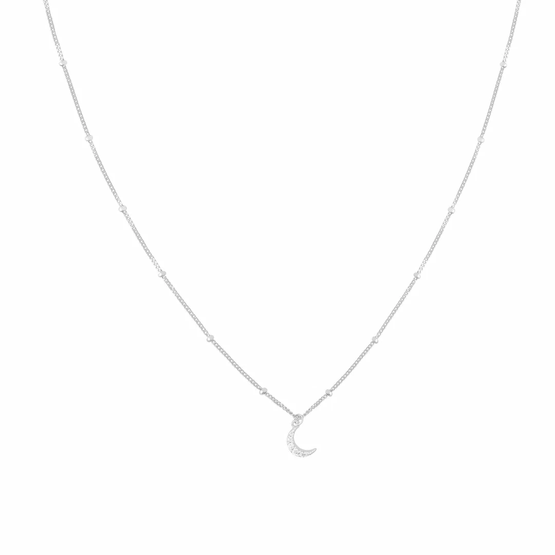 Astrid & Miyu Sale Mystic Moon Crystal Necklace In Silver 3 Astrid & Miyu Sale Mystic Moon Crystal Necklace In Silver