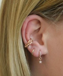 Astridandmiyu Mystic Star Huggies In Rose Gold Sale