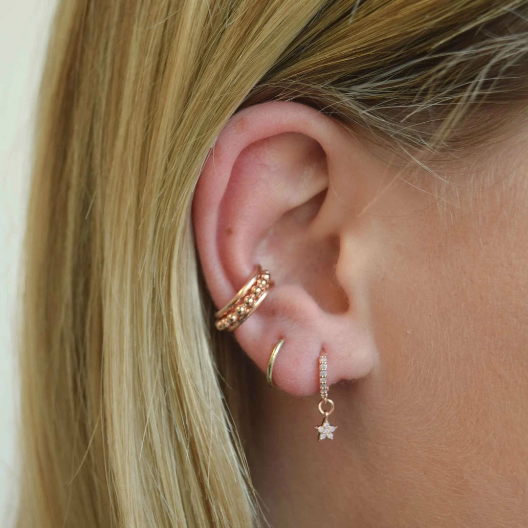 Astridandmiyu Mystic Star Huggies In Rose Gold Sale 4 Astridandmiyu Mystic Star Huggies In Rose Gold Sale