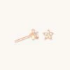 Astrid & Miyu Mystic Star Crystal Stud Earrings In Rose Gold