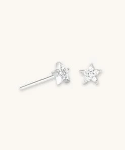 Astrid & Miyu Sale Mystic Star Crystal Stud Earrings In Silver