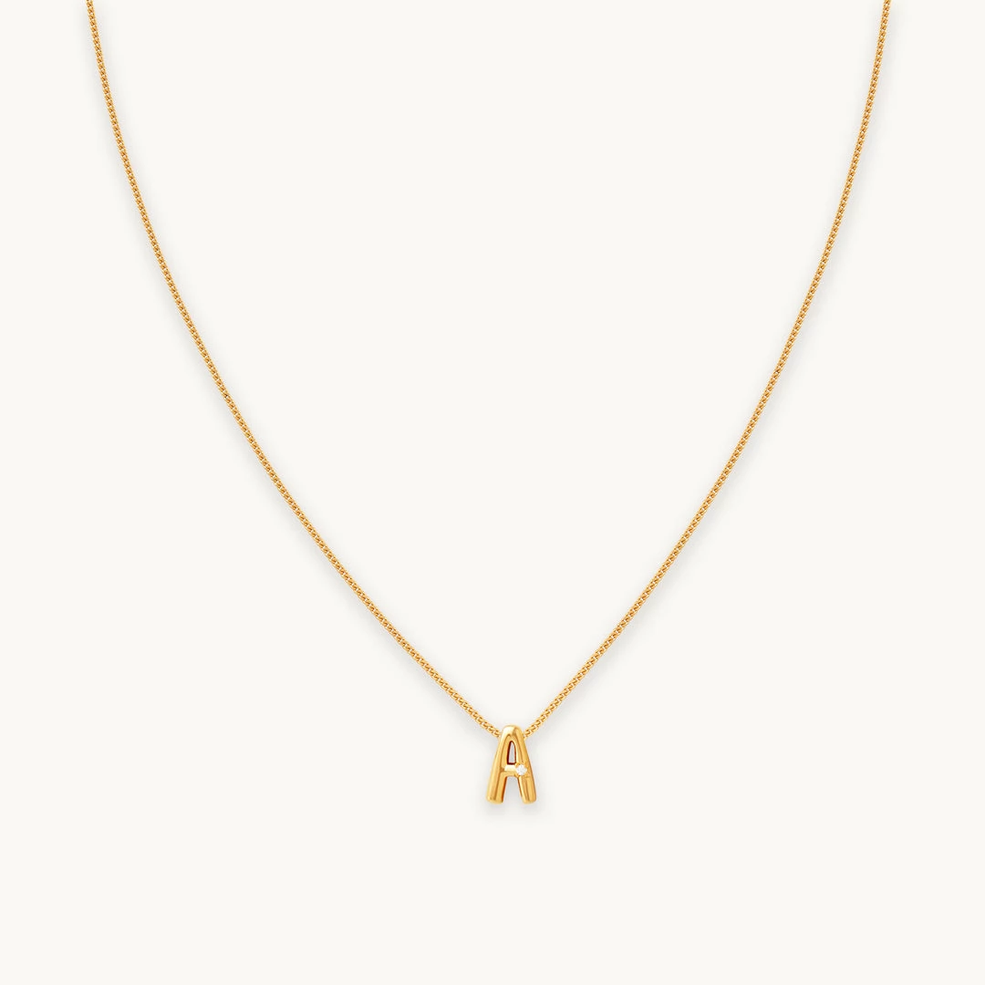 Astrid & Miyu Best Sellers A Initial Pendant Necklace In Gold With A 3 Astrid & Miyu Best Sellers A Initial Pendant Necklace In Gold With A