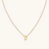 Astrid & Miyu D Initial Pendant Necklace In Gold With D