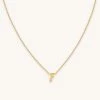 Astrid & Miyu Pendant Necklaces F Initial Pendant Necklace In Gold With F 2 Astrid & Miyu Pendant Necklaces F Initial Pendant Necklace In Gold With F