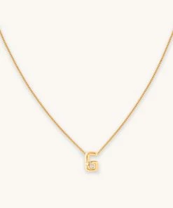 Astrid & Miyu Pendant Necklaces G Initial Pendant Necklace In Gold With G