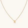 Astrid & Miyu H Initial Pendant Necklace In Gold With H