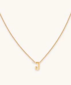 Astrid & Miyu Pendant Necklaces J Initial Pendant Necklace In Gold With J