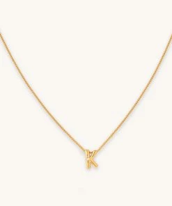 Astrid & Miyu K Initial Pendant Necklace In Gold With K