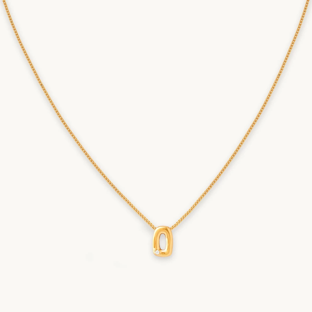 Astrid & Miyu O Initial Pendant Necklace In Gold With O 3 Astrid & Miyu O Initial Pendant Necklace In Gold With O