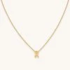 Astrid & Miyu R Initial Pendant Necklace In Gold With R Pendant Necklaces 2 Astrid & Miyu R Initial Pendant Necklace In Gold With R Pendant Necklaces