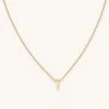 Astrid & Miyu T Initial Pendant Necklace In Gold With T Pendant Necklaces
