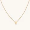 Astrid & Miyu V Initial Pendant Necklace In Gold With V