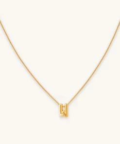 Astrid & Miyu W Initial Pendant Necklace In Gold With W Pendant Necklaces