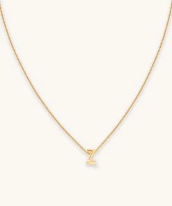 Astrid & Miyu Z Initial Pendant Necklace In Gold With Z Pendant Necklaces
