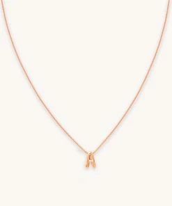 Astrid & Miyu Necklaces A Initial Pendant Necklace In Rose Gold With A