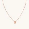 Astrid & Miyu B Initial Pendant Necklace In Rose Gold With B