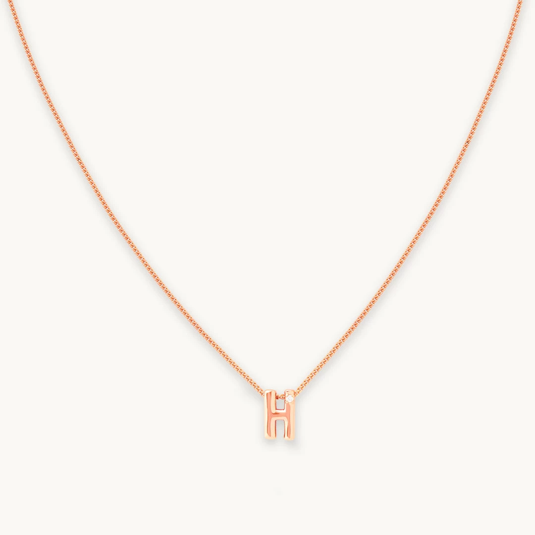 Astrid & Miyu Pendant Necklaces H Initial Pendant Necklace In Rose Gold With H 3 Astrid & Miyu Pendant Necklaces H Initial Pendant Necklace In Rose Gold With H