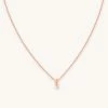 Astrid & Miyu I Initial Pendant Necklace In Rose Gold With I Pendant Necklaces
