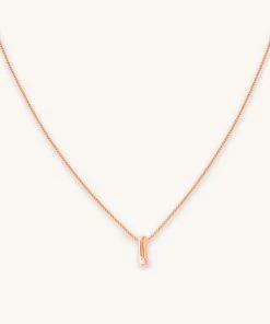 Astrid & Miyu I Initial Pendant Necklace In Rose Gold With I Pendant Necklaces