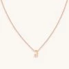 Astrid & Miyu J Initial Pendant Necklace In Rose Gold With J