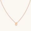 Astrid & Miyu O Initial Pendant Necklace In Rose Gold With O Pendant Necklaces