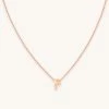 Astrid & Miyu Pendant Necklaces P Initial Pendant Necklace In Rose Gold With P