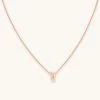 Astrid & Miyu Pendant Necklaces V Initial Pendant Necklace In Rose Gold With V