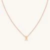Astrid & Miyu X Initial Pendant Necklace In Rose Gold With X Pendant Necklaces