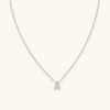 Astrid & Miyu A Initial Pendant Necklace In Silver With A 1 Astrid & Miyu A Initial Pendant Necklace In Silver With A