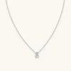 Astrid & Miyu Pendant Necklaces B Initial Pendant Necklace In Silver With B