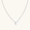 Astrid & Miyu Pendant Necklaces C Initial Pendant Necklace In Silver With C